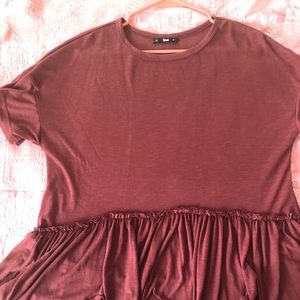 Shein Wine Peplum top Size large. Slightly used.